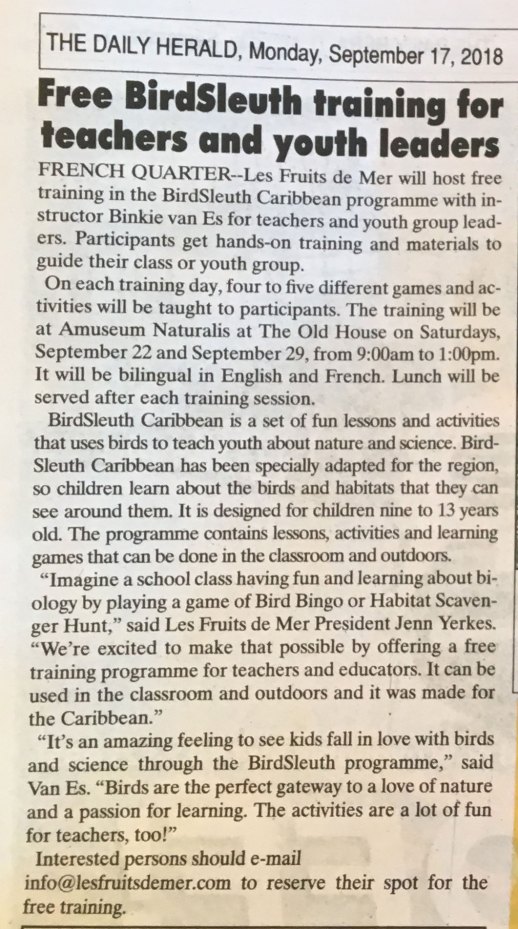 BirdSleuth-Announcement-Herald